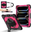 iPad Pro 13 2024 Black Rose Red Silicone Hybrid Tablet Case - 2