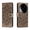 Xiaomi 14 Ultra Grey Leather Case - Sun Mandala Embossing Pattern - 1