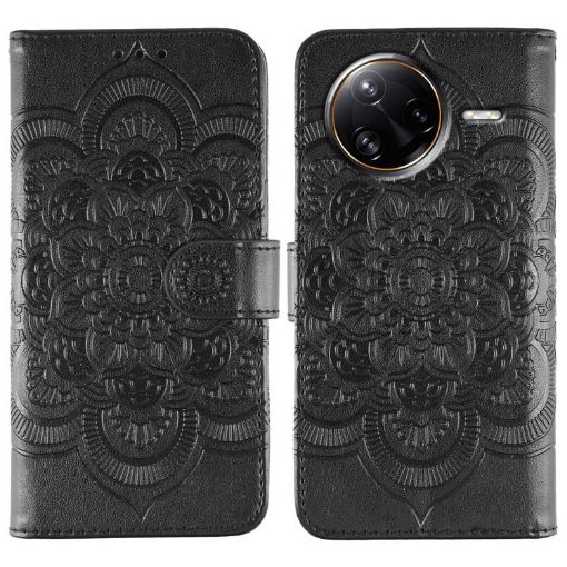 Xiaomi Poco F7 Ultra/Redmi K80 Pro Black Sun Mandala Leather Case - 1