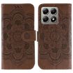 Xiaomi 14T Pro Brown Sun Mandala Embossed Leather Phone Case - 1