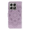 Xiaomi 14T Pro Purple Sun Mandala Embossed Leather Phone Case - 3