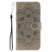 Xiaomi 14T Grey Leather Case - Sun Mandala Embossing Pattern - 2
