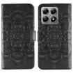 Xiaomi 14T Black Leather Case - Sun Mandala Embossing Pattern - 1