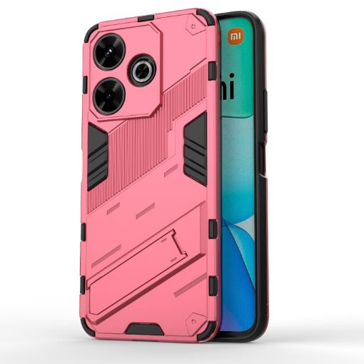 Xiaomi Redmi 13 4G Punk Armor PC + TPU Case with Holder Light Red - 1