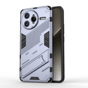 Redmi K80 Pro/Poco F7 Ultra Punk Armor Grey Case with Holder - PC + TPU - 1