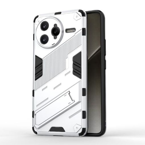 Redmi K80 Pro/Poco F7 Ultra Punk Armor PC+TPU Case with Holder White - 1