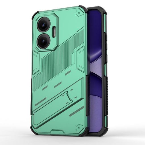 Redmi Turbo 4 Pro Punk Armor Phone Case with Holder - Green - 1