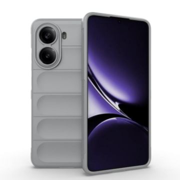 Redmi Turbo 4 Magic Shield TPU + Flannel Phone Case - Grey - 1