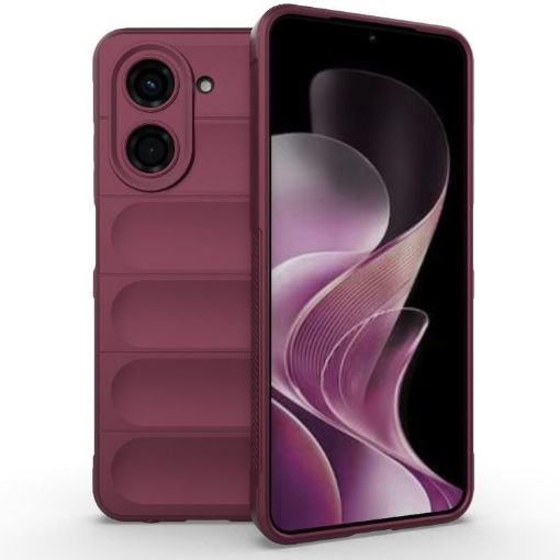 Redmi A5/Xiaomi Poco C71 Wine Red TPU + Flannel Phone Case - 1
