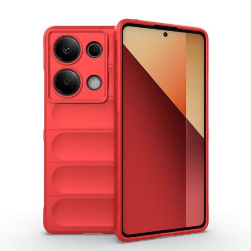 Red TPU + Flannel Phone Case for Redmi Note 14S 4G Global Magic Shield - 1