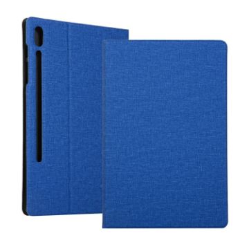 Samsung Galaxy Tab S7/S8 Leather Case with Holder - Blue (2020) - 1