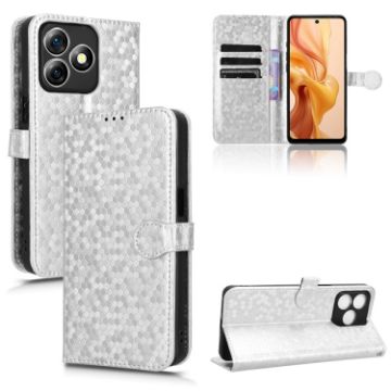 Ulefone Note 18 Ultra Silver Leather Phone Case - Honeycomb Texture - 1