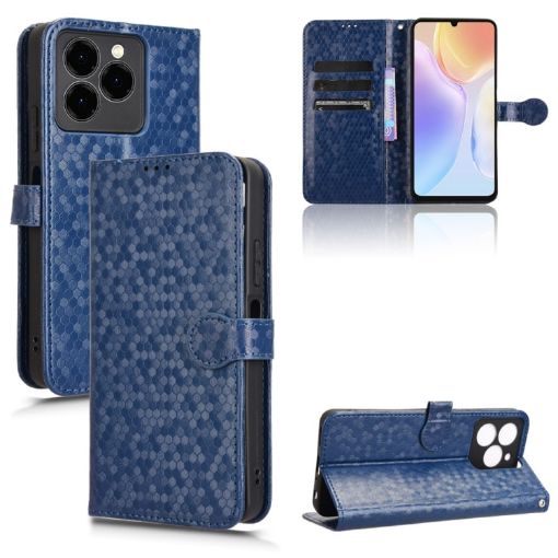 Ulefone Note 20 Pro Blue Leather Phone Case with Honeycomb Texture - 1