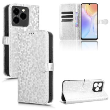 Ulefone Note 20 Pro Silver Leather Phone Case - Honeycomb Dot Texture - 1