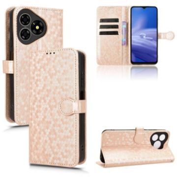 Ulefone Note 19 Gold Leather Phone Case - Honeycomb Dot Texture - 1
