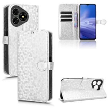 Ulefone Note 19 Silver Leather Phone Case with Honeycomb Dot Texture - 1