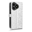 Ulefone Note 19 Silver Leather Phone Case with Honeycomb Dot Texture - 3