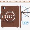 iPad Pro 13 2024 Case: Rotation Handle Holder Silicone Hybrid PC (Chocolate) - 3