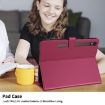 Samsung Galaxy Tab S10 FE+ Red Rhombus Lattice Leather Case - 5