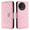 TCL 60 SE NxtPaper/605 Pink Rhombic Flip Leather Case with Lanyard - 2