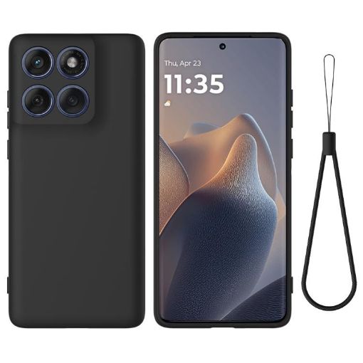 Motorola Edge 60 Fusion/Edge 60 Black Silicone Dropproof Phone Case - 1