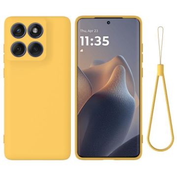 Motorola Edge 60 Pro Yellow Silicone Dropproof Full Coverage Case - 1
