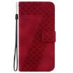 Redmi A5 4G 171.7mm Embossed Leather Phone Case - Red - 3
