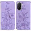 Redmi A5 4G 171.7mm Purple Lily Embossed Leather Phone Case - 1