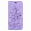 Redmi A5 4G 171.7mm Purple Lily Embossed Leather Phone Case - 3