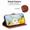 Redmi A5 4G 171.7mm Brown Lily Embossed Leather Phone Case - 6
