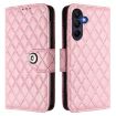 Samsung Galaxy A17 5G Pink Rhombic Texture Flip Leather Case with Lanyard - 2