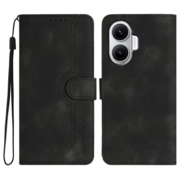Redmi Turbo 4 Pro/Poco F7 Heart Pattern Leather Phone Case Black - 1