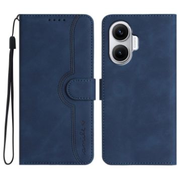 Redmi Turbo 4 Pro/Poco F7 Heart Pattern Leather Case - Royal Blue - 1