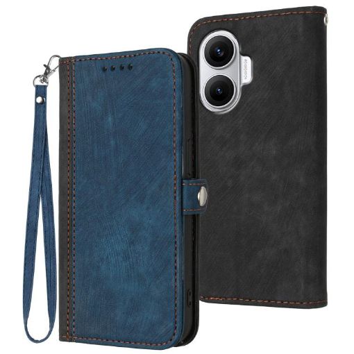 Redmi Turbo 4 Pro/Poco F7 Royal Blue Leather Phone Case with Strap - 1