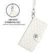 Xiaomi 14 Ultra White Rhombic Texture Flip Leather Case with Lanyard - 5