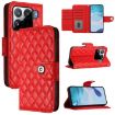 Xiaomi 15S Pro 5G Red Rhombic Texture Flip Leather Case with Lanyard - 1