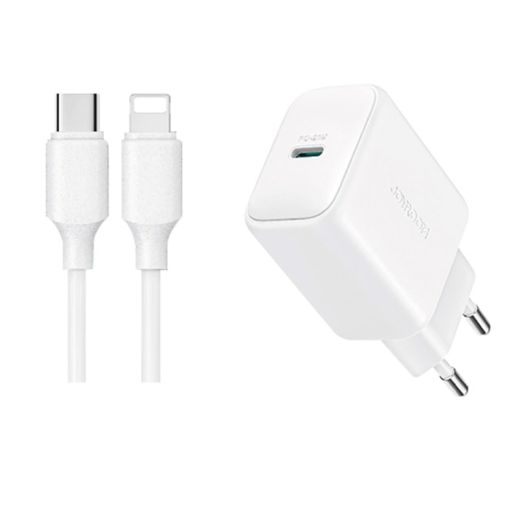 JOYROOM JR-TCF20 PD20W Charger Kit with Type-C to 8 Pin Cable, EU Plug - 1