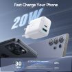 JOYROOM JR-TCF21 20W Dual USB & Type-C Charger EU Plug White - 3