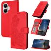 Redmi Turbo 4 Pro/Poco F7 Datura Flower Embossed Flip Leather Case Red - 1