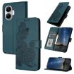 Redmi Turbo 4 Pro/Poco F7 Datura Flower Embossed Leather Case (Green) - 1