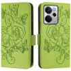 Realme 14 5G/14T 5G Green Embossed Rose RFID Leather Phone Case - 2