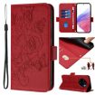 Realme Narzo 80/14 Pro 5G India Red Embossed Rose RFID Leather Case - 1