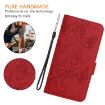 Realme Narzo 80/14 Pro 5G India Red Embossed Rose RFID Leather Case - 7