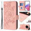 Realme Narzo 80/14 Pro 5G Pink Embossed Rose RFID Leather Case - 1