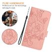 Realme 14x/V70/C75 5G Pink Embossed Rose RFID Leather Phone Case - 7
