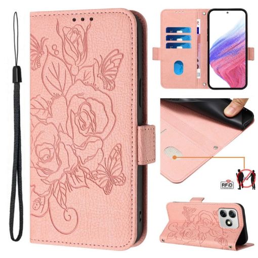 Ulefone Note 18 Ultra Pink Embossed Rose RFID Anti-theft Leather Case - 1