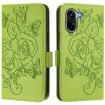 OnePlus Ace 5 Racing Green Embossed Rose RFID Leather Phone Case - 2