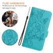 OnePlus Ace 5 Ultra Light Blue Embossed Rose RFID Leather Phone Case - 7