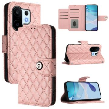 Vivo S30 Pro Mini Coral Pink Flip Leather Case with Lanyard - 1