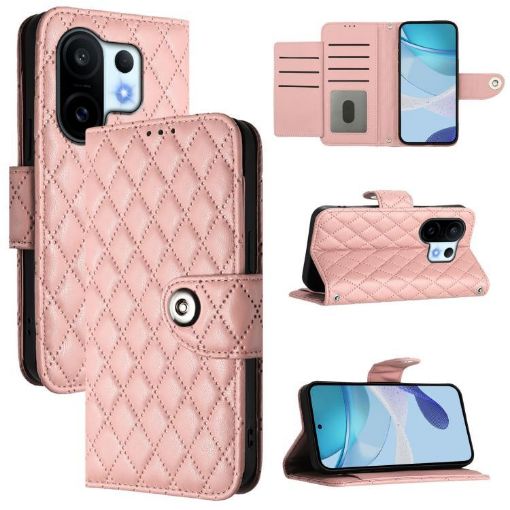 Vivo S30 Pro Mini Coral Pink Flip Leather Case with Lanyard - 1